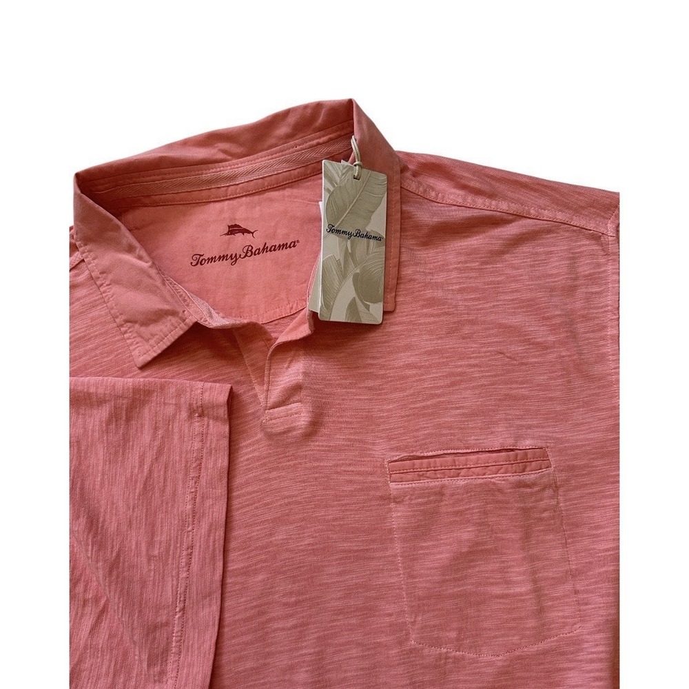 Tommy Bahama Polo Shirt Beach Fade Johnny Collar Man's 1XLB Short Sleeves‎